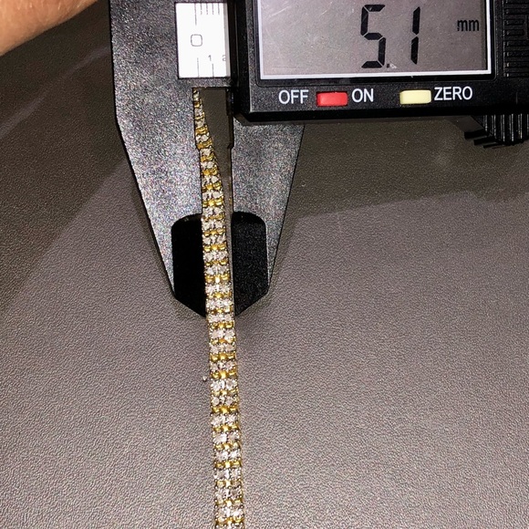 Rea diamond double row men tennis bracelet not CZ not fake unbeatable huge sale - Picture 4 of 13